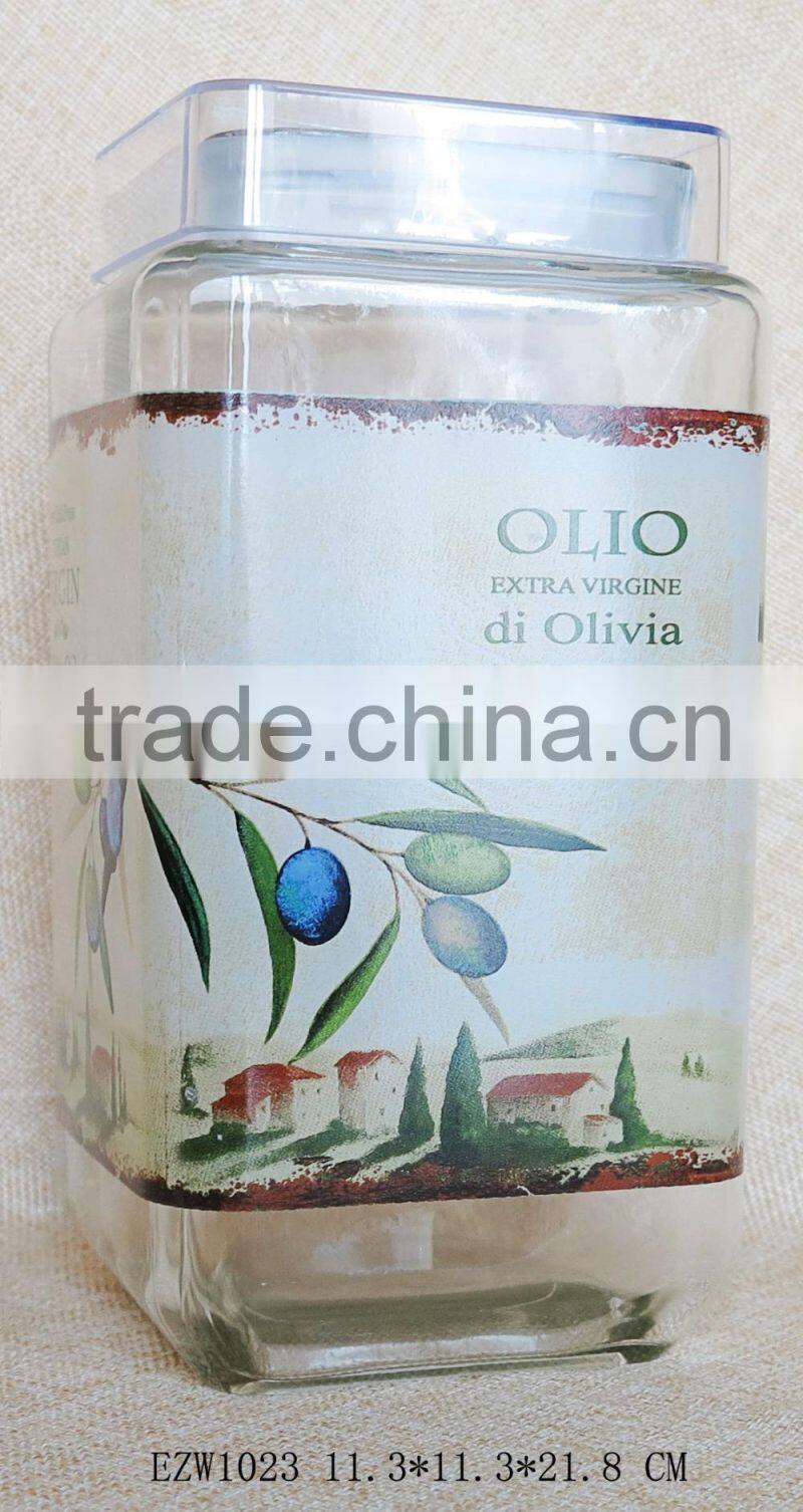 Good quality Different size Kitchen glass sugar bowl set with lid for sale