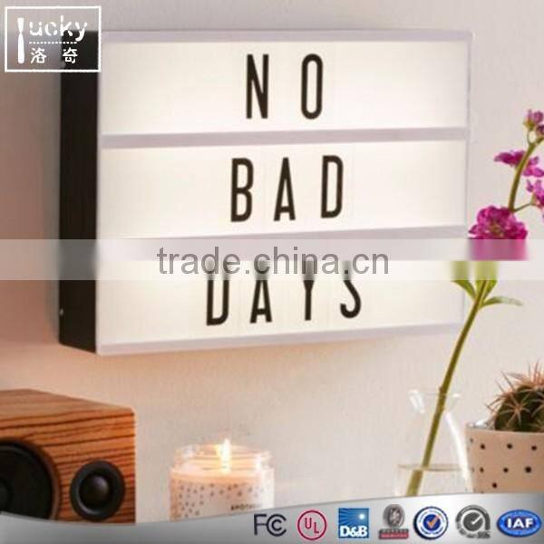 Modern A4 Led Lightbox Three Line Cinema Light Box Acrylic AA Battery Powered USB Cable+ 85 Letters Numbers DIY Home Art Decor