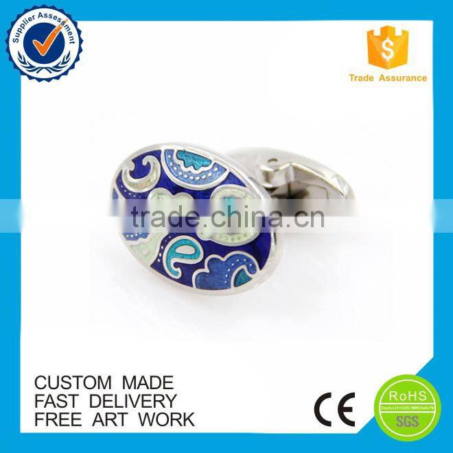 Hard enamel Chinese element clouds custom mens cufflinks