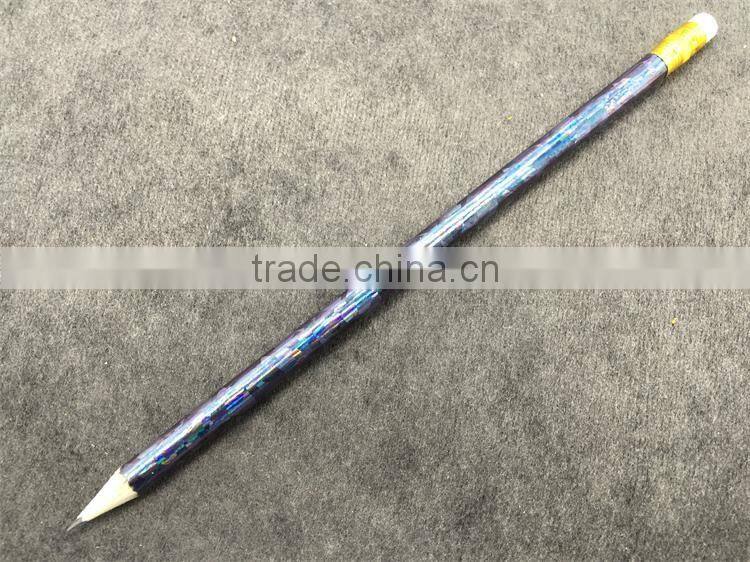High quality HB Round 7 inch wooden laser foil hot transfer printing Pencil