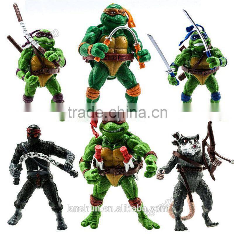 6PCS Teenage Mutant Ninja Turtles TMNT Master Splinter/Da Vinci Classic 5" Action Figure Loose