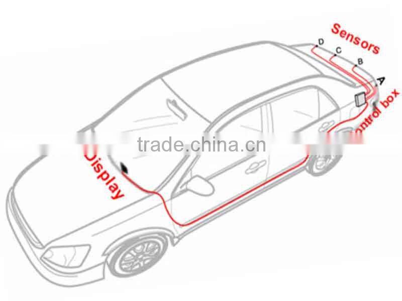 High quality back up led universal car parking sensor with 4 probes for car reversing