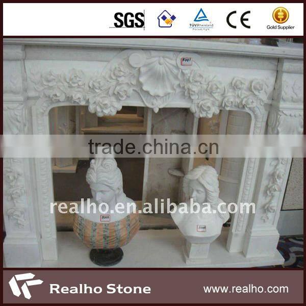 low price colorful artical quartz stone white fireplace