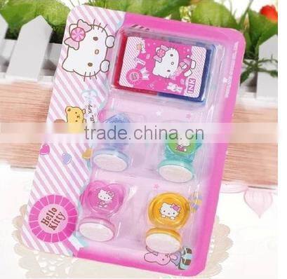 kid plastic shiny stamp with ink pad