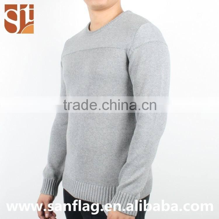 High quality newest men round neck long sleeve jumper winter computer knit sweater import direct from china