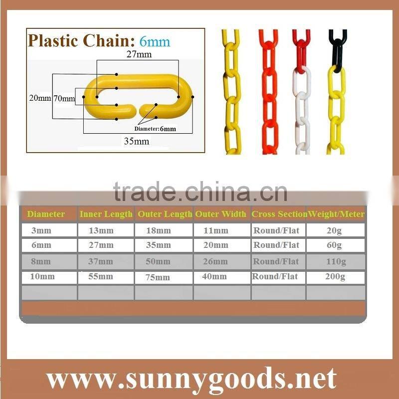 diameter 6mm PE plastic chain