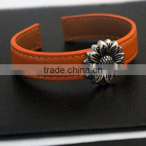 Hot sale braided genuine leather bracelet charm jewelry GB10203