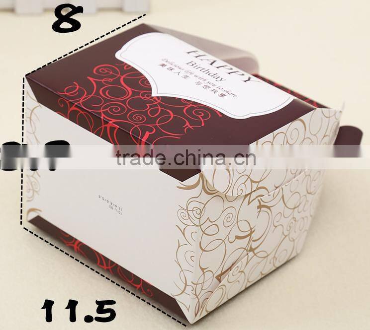 chocolate colour paper cake box with handle cracker box Mousse box