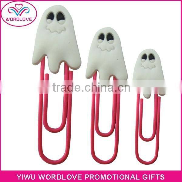 cheap customized office supply soft PVC bookmark metal file clip