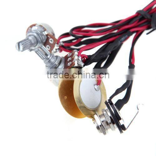 Dual Piezo Pickup Pick-up 6.35mm Jack with Volume Tone Control for Acoustic Guitar Ukulele