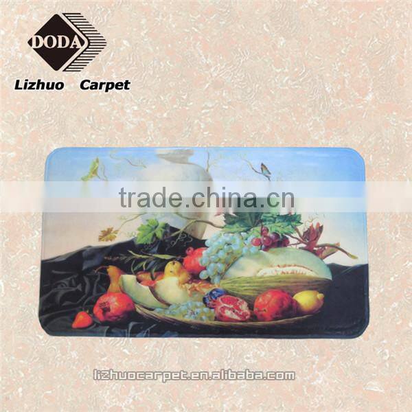 Cheap polyester decorative painting machine washable 3 piece bath mat set