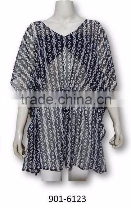 printed poly chiffon beach wear