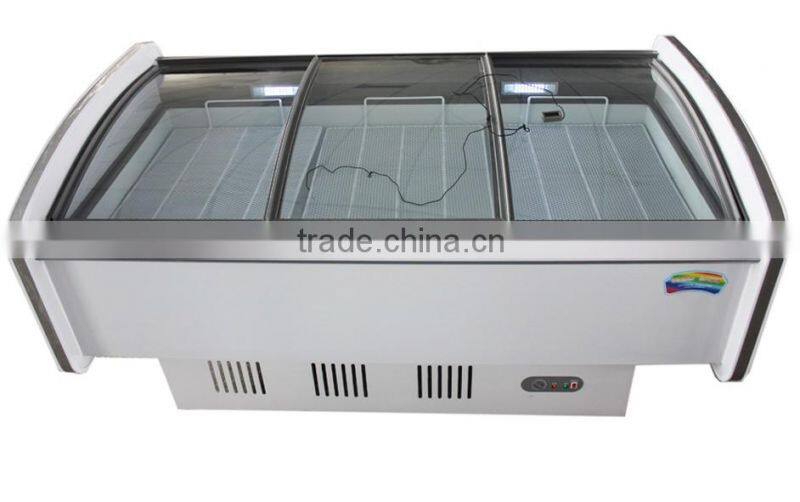 220V Top sliding doors Chest type display showcase island freezer