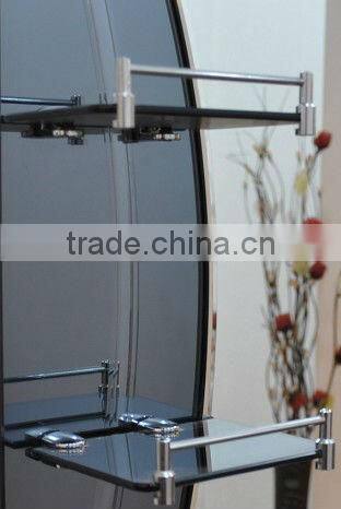 2013 hottest sales double shelf 2 frameless wall mounted mirrors craftwork artistic mirrors