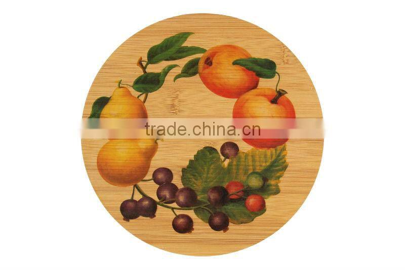 Round Colorful Tea Bamboo Coaster Set for Ceramics Cup and Ceramics Bowl