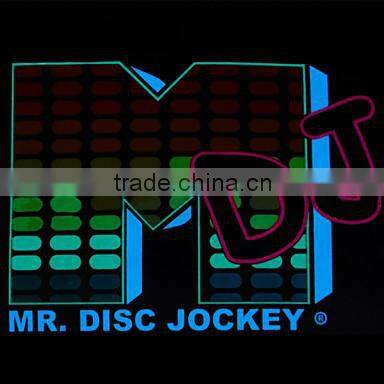 black flashing light up el sound activated t shirt