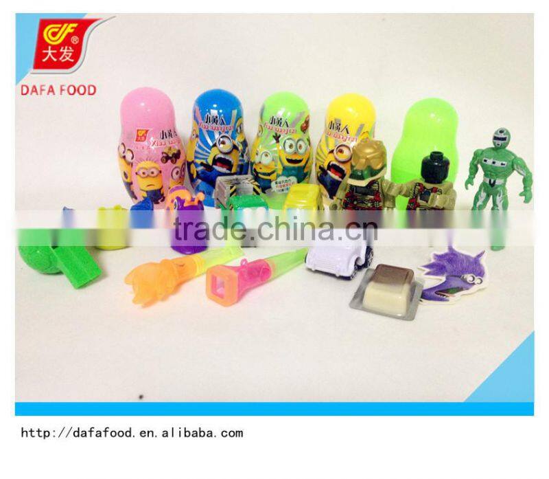 Hot selling little bottle toy candy with good toy and chocolate cream