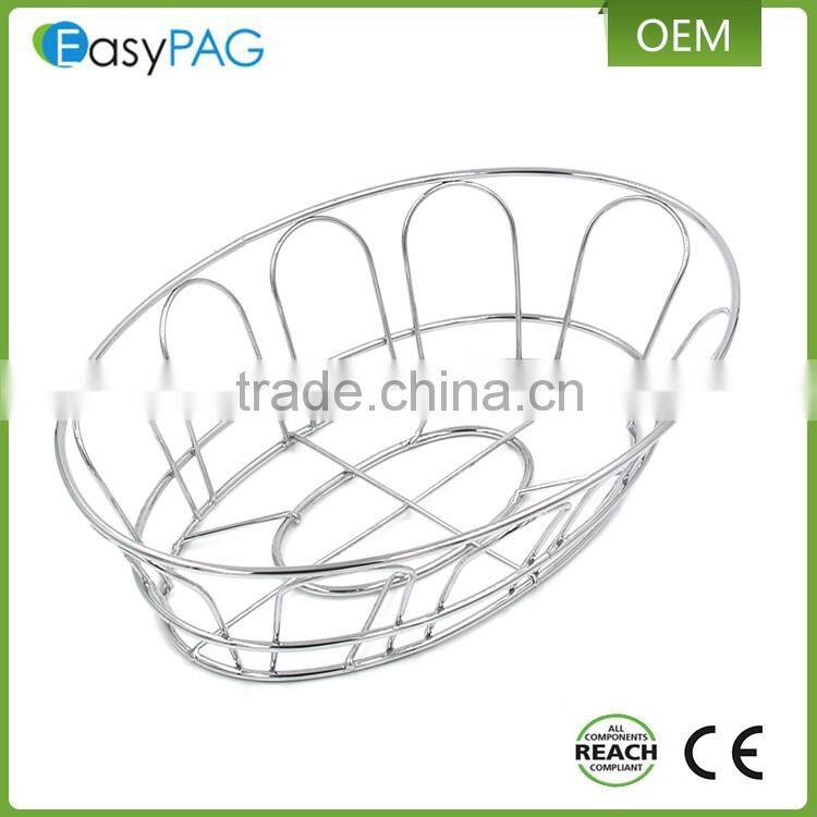 Wholesale fancy stainless steel 430 metal wire mesh home kitchen bread basket