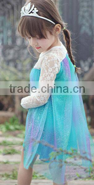 Hot sale Frozen party child skirt, blue color cosplay costume, girl skirt