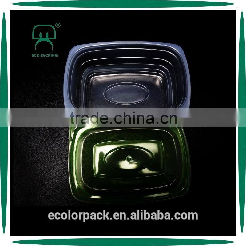 Disposable Transparent 800ml Plastic Salad Bowl with Lid