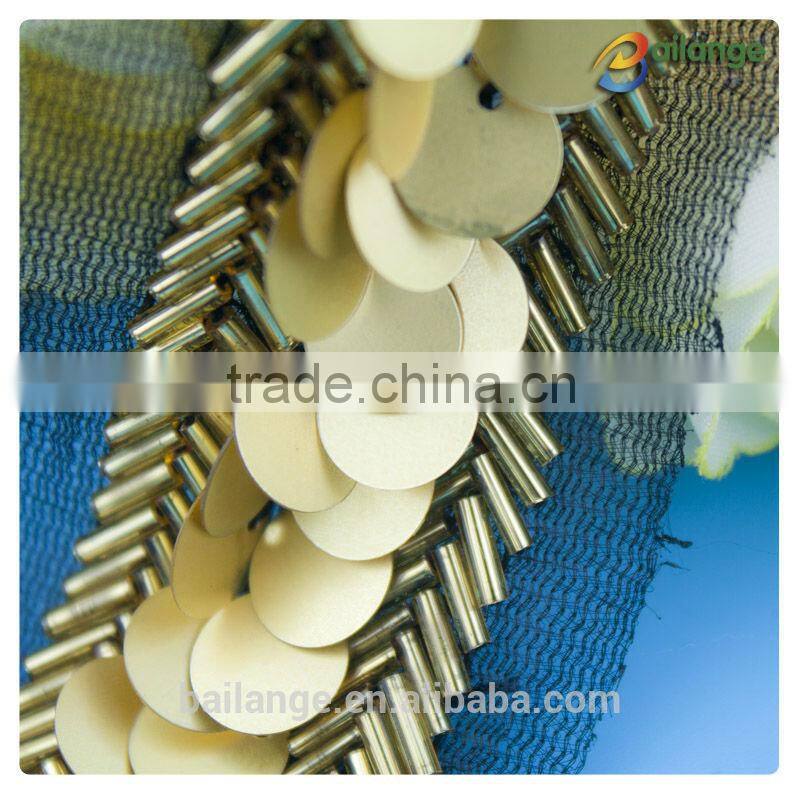 High quality beaded trim sequin bead lace trim for garment