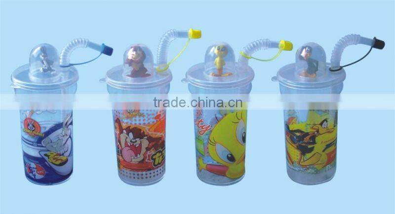 Cartoon children water drinking cup