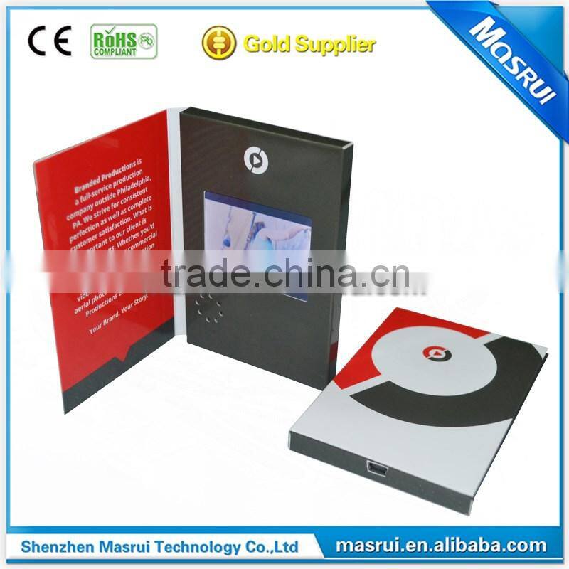 High-end Bespoke video intergrated packaging digital brochure with 7inch Screen