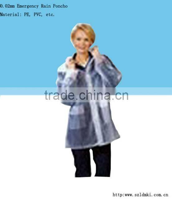 0.02mm Clear Rain Ponchos cheap