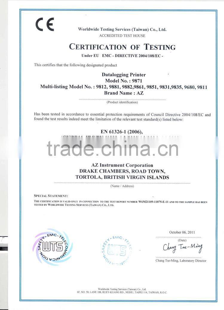 AZ 9871 Anemometer Air Flow Data Logger With Printer