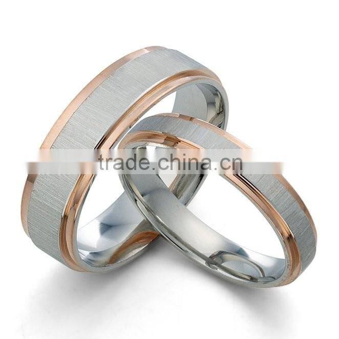 Wholesale Stainless Steel Plain Couple Rings Fashion stainless steel Engagement Rings for Lovers