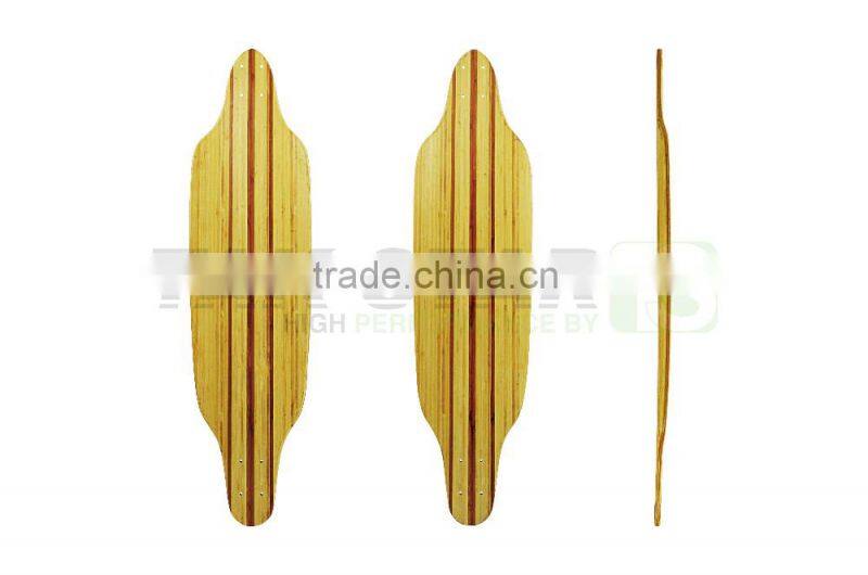 bamboo cruiser longboard decks with kick tail and concave