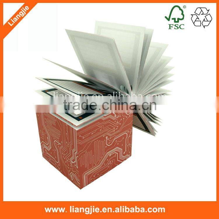 Promotion custom logo design print every sides sticky note pad memo cube