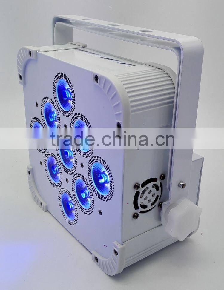 Mobile Stage DJ Par Quad IR WIFI 9*8W 10W 12W RGBW 4 IN 1 LED Rechargeable Battery Wireless Slim Flat Uplight