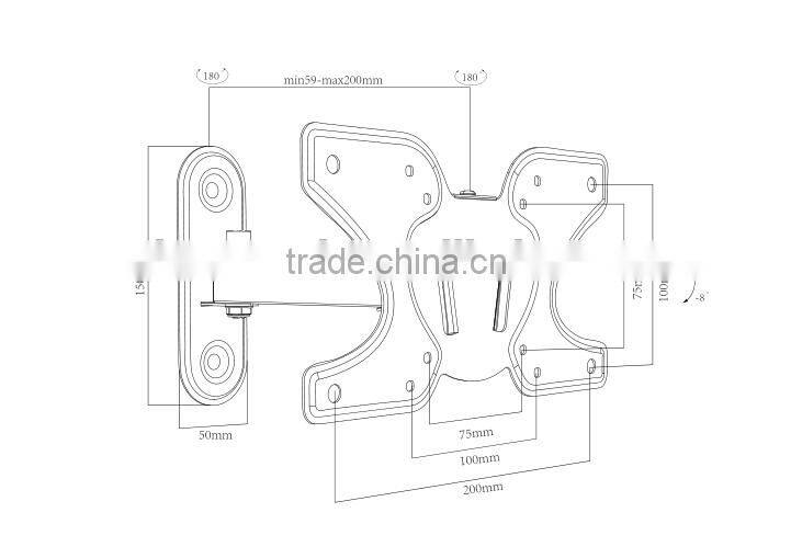 tv wall mount with dvd bracket for 17"-37"