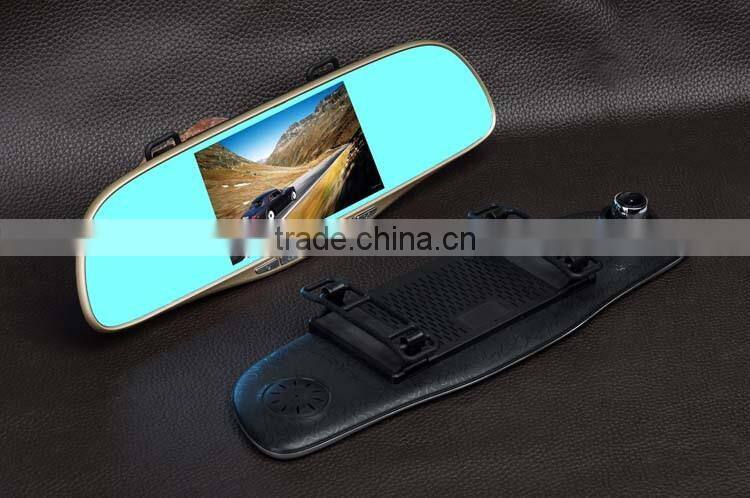 2015 Hottest HD 1080P car dvr dash camera rearview mirror 4.3" LCD display Blue Mirror 12MP lens G-Sensor XY-G65D