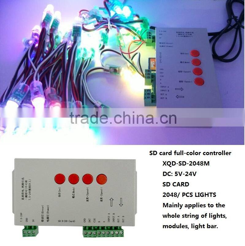 2015 HOT sell !DC5V-24V led controller T-1000B full color pixel led controller T-1000s 2048 Pixel SD Card rgb controller