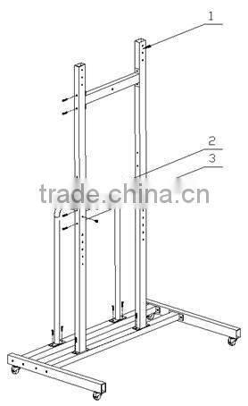Height adjustable short throw projector mobile stand for IWB interactive whiteboard