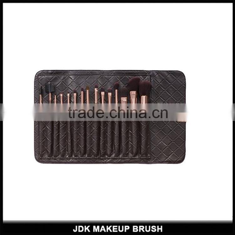 Pro 15 Piece rose gold makeup bush set