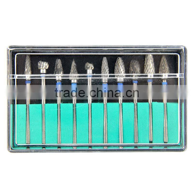 2016 Hot Sale Denshine Brand New Tungsten Steel Dental Burs Lab Burrs Tooth Drill 10 pcs/ Pack