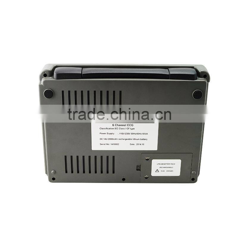 High end model 7 inch 6 Channel handheld 12-lead ECG signal Resting Electrocardiograph ECG Machine EKG-1206A SUPPLIER