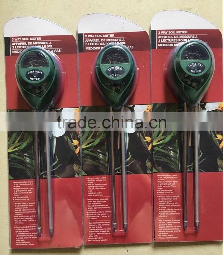 Premium 3-in-1 Soil Tester Meter (Moisture, pH & Light) for Outdoor Plants