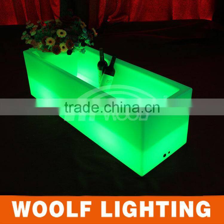 large led illuminated rectangular plastic bucket