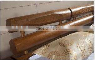 Simple Bed With Solid Wood Frame Bedroom Furniture,Malaysia Style Bedroom Natural Wood Furniture