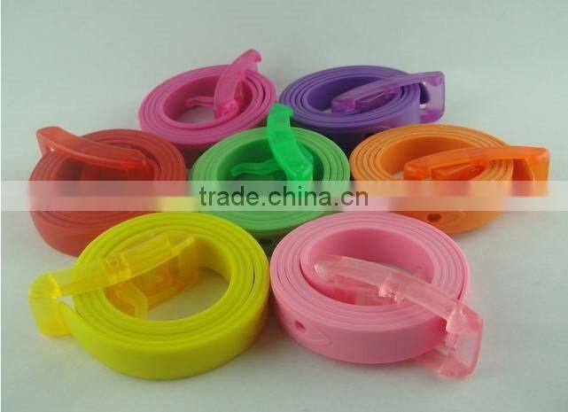 HOT SALE COLORFUL SILICONE BELT, RUBBER LADY BELT, ADULT BELT