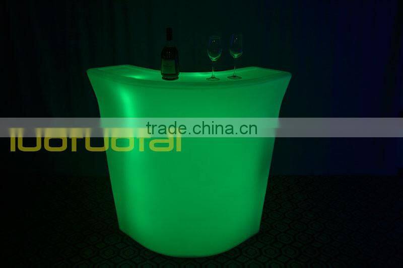112CM High Rechargeable Illuminated Hotel Club PE Plastic LED Bar Counter LTT-BC07A