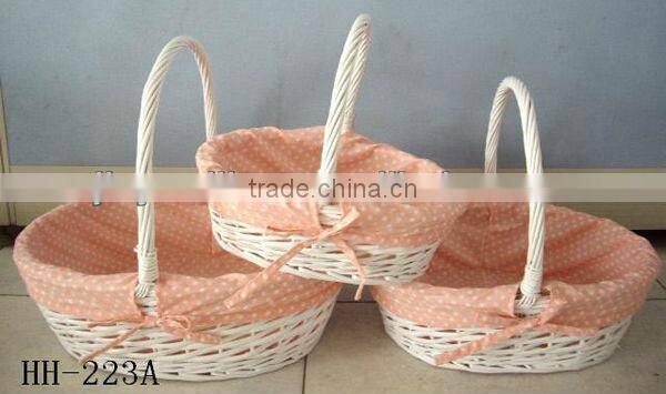 Cheap wicker storage basket with handle