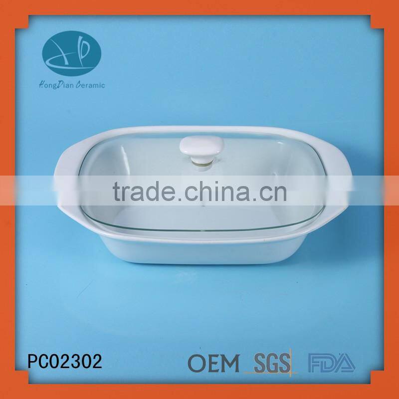 Best selling products ceramic casserole carrier set with glass lid,casserole dish
