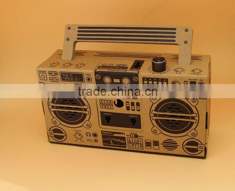 Creative DIY Foldable Loudspeaker Box Consist with Paper Materials, Funny Puzzle Loudspeaker, Classical Style LoudSpeaker box