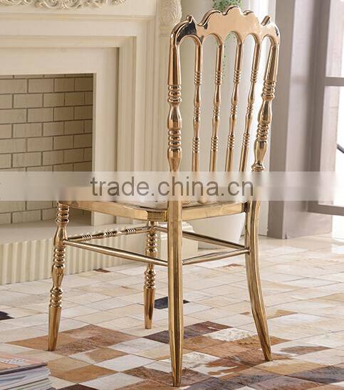 quality polished Titanium golden stainless steel luxury modern chiavari chair LQ-SSC001T