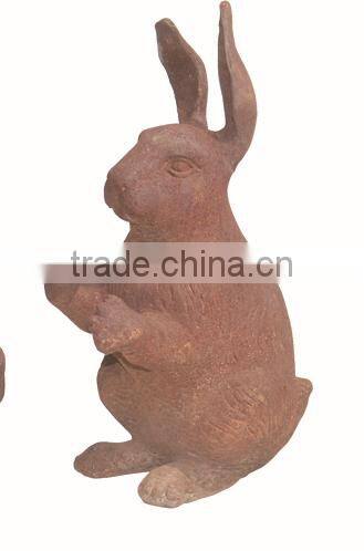Cast Iron Vivid Metal Rabbit Statue